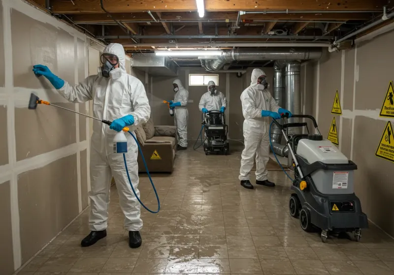 Basement Moisture Removal and Structural Drying process in Burbank, WA